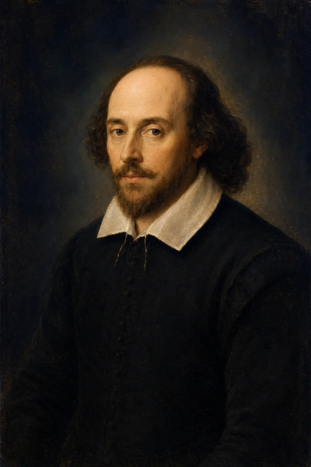 Artistic portrait of William Shakespeare in Elizabethan dress